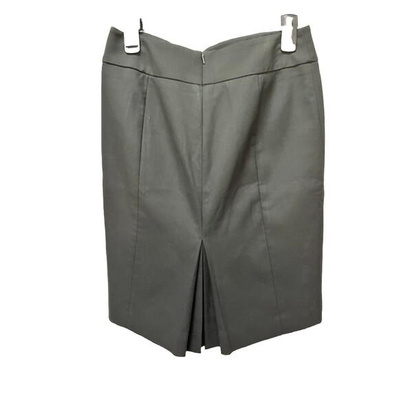 Ann Taylor LOFT Womens Sz 4 Pencil Skirt Solid Black Back Zip Pleated Slit - Picture 7 of 8